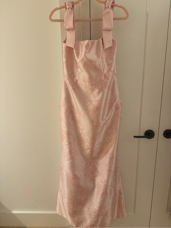 ALFRED SUNG Dresses & Skirts - ALFRED SUNG Pink Floral with Bow Straps bridesmaid/wedding guest dress